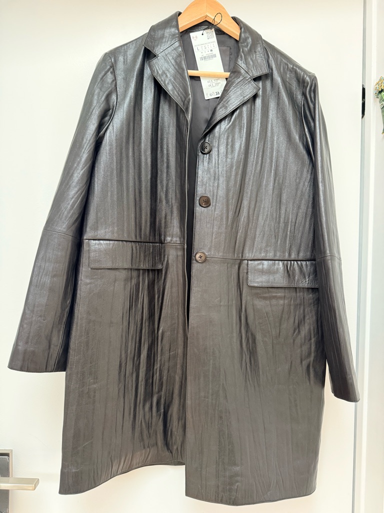 Zara Black Leather Jacket With Smooth Finish **New**